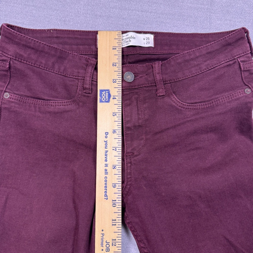 Abercrombie Fitch Purple‎ Maroon Skinny Jeans Women's Size 6R Waist 28 Length 29 - Picture 8 of 11